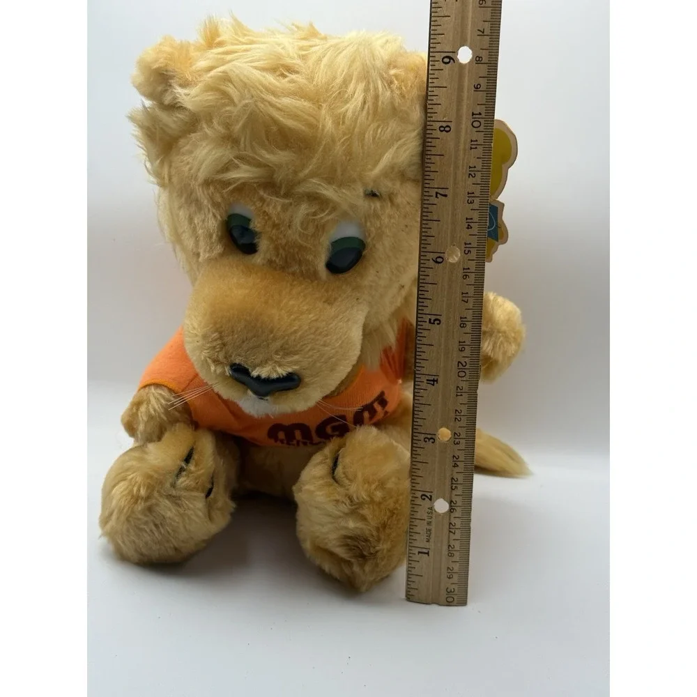 Vintage 1979 Dakin Lion Orange Plush Green Vtg Plastic Large Eyes Las‎ Vegas MGM